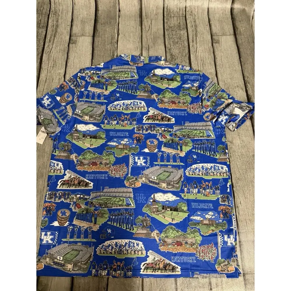 NWT Men’s Reyn Spooner Kentucky Wildcats Football Scenic Performance Polo XL